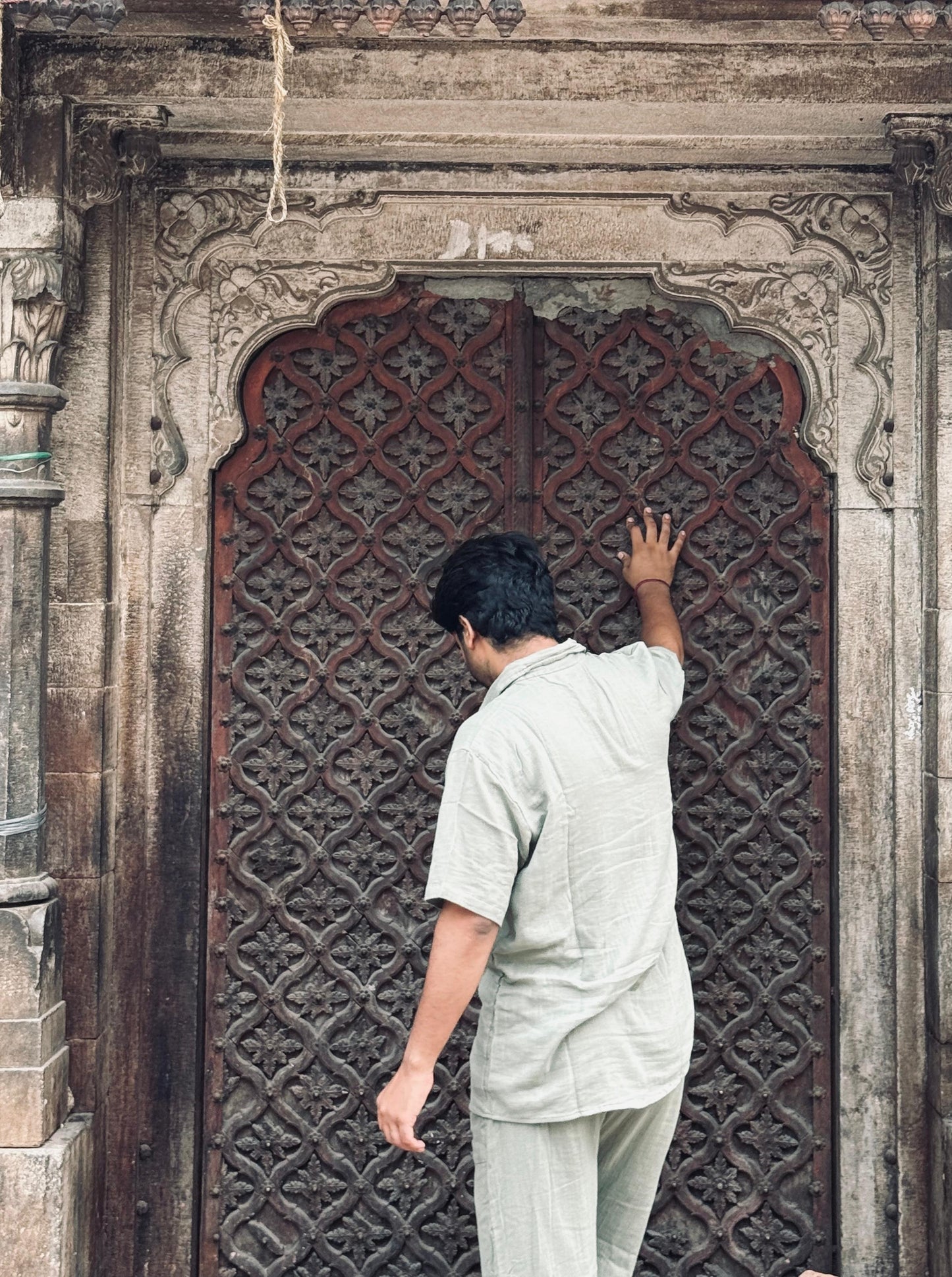 Double Gauze Cotton Men’s Co-ord Set – Sage Green (One Size)