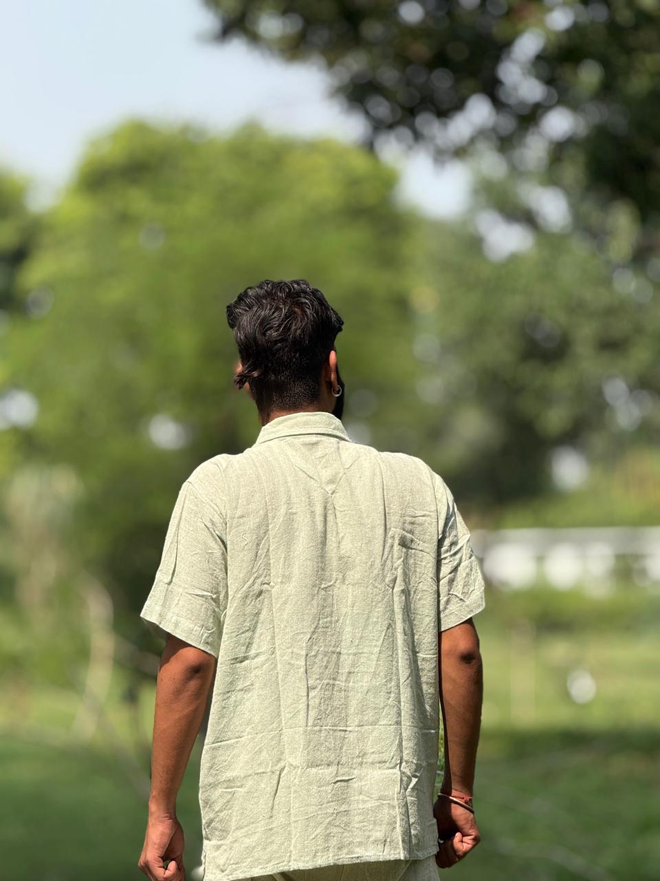 Sage Green Khadi Cotton Shirt