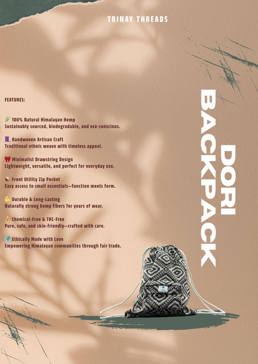 Himalayan Hemp Drawstring BackpacK