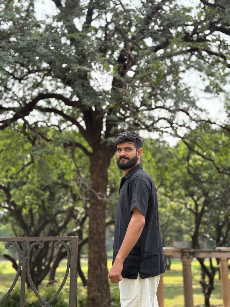 Black Khadi Cotton Shirt