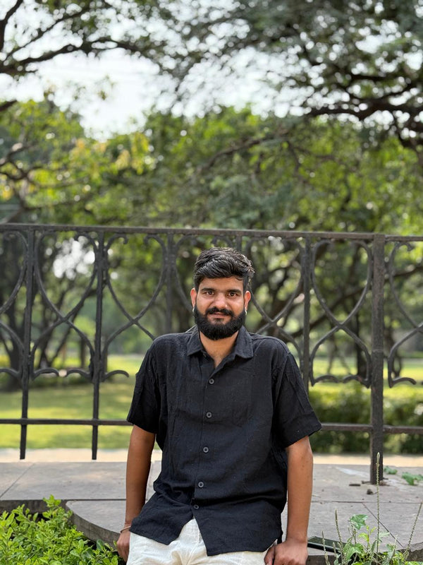 Black Khadi Cotton Shirt