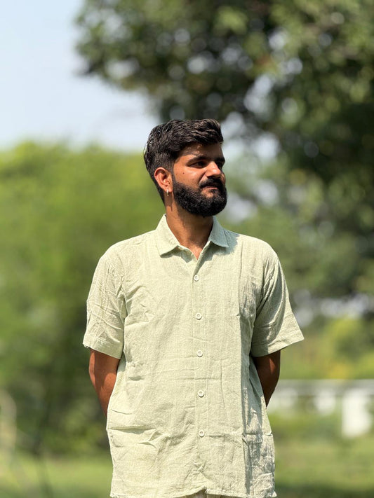 Sage Green Khadi Cotton Shirt