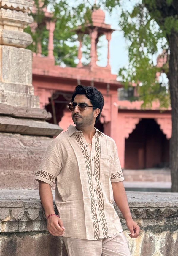 Sandstone Beige Linen Shirt