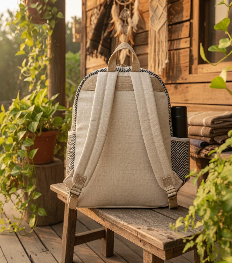 Himalayan Hemp Backpack (Striped Pattern)