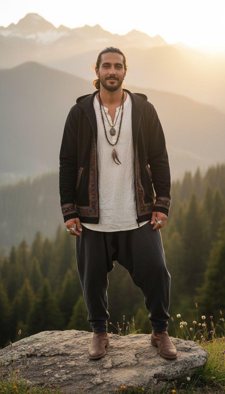 Boho Embroidered Cotton Jacket | Handmade Winter Wear-Black