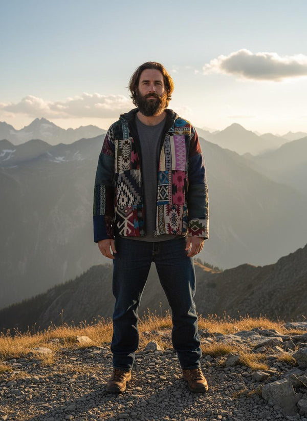 Sacred Ascent - Handmade Patchwork Boho Jacket