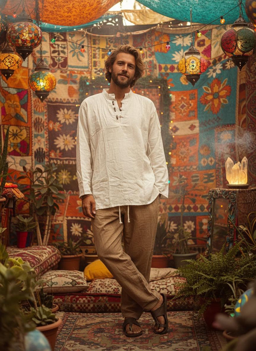 Natural Off-White Khadi Cotton Kurta