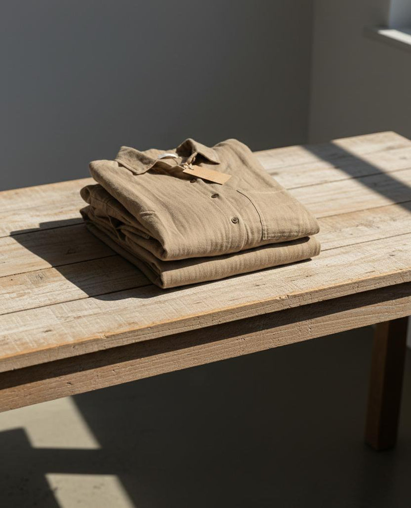 Warm Sand Double Gauze Cotton Co-Ord Set (Free Size) - Image 2