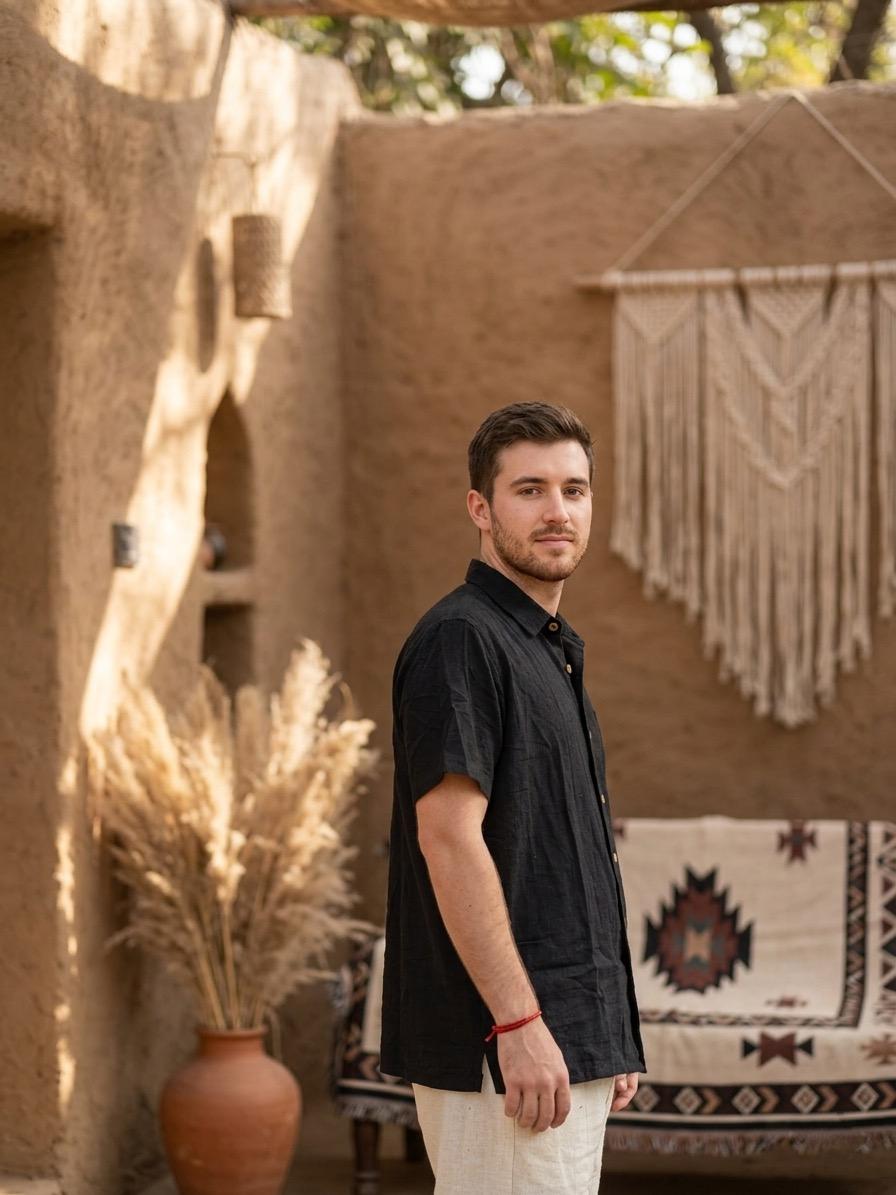 Black Khadi Cotton Shirt - Image 3